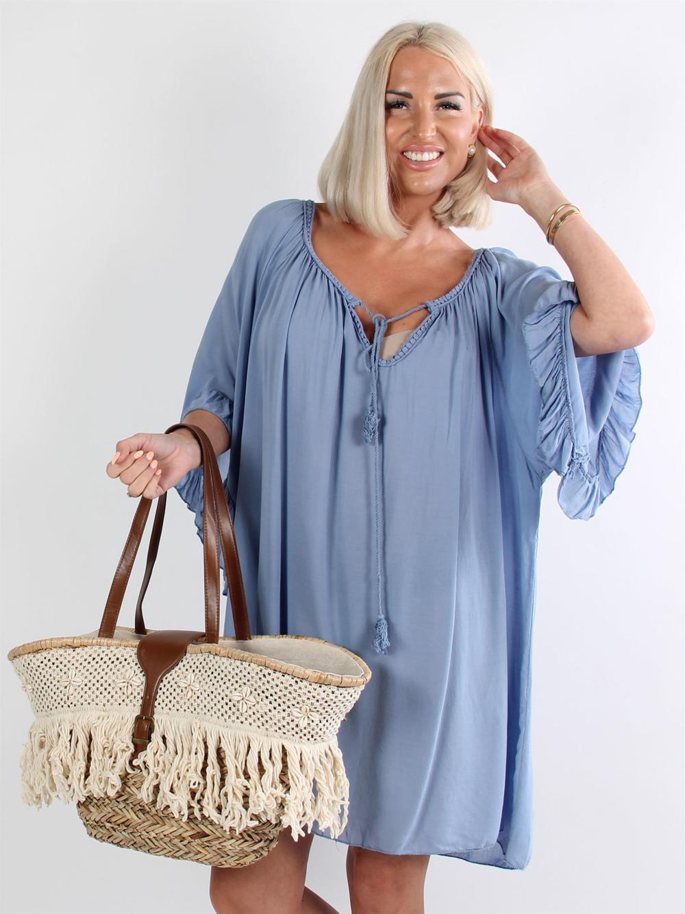 Layla - Tunikakjole med flæseærmer